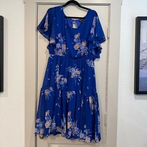 Blue Floral TORRID Dress Size 2